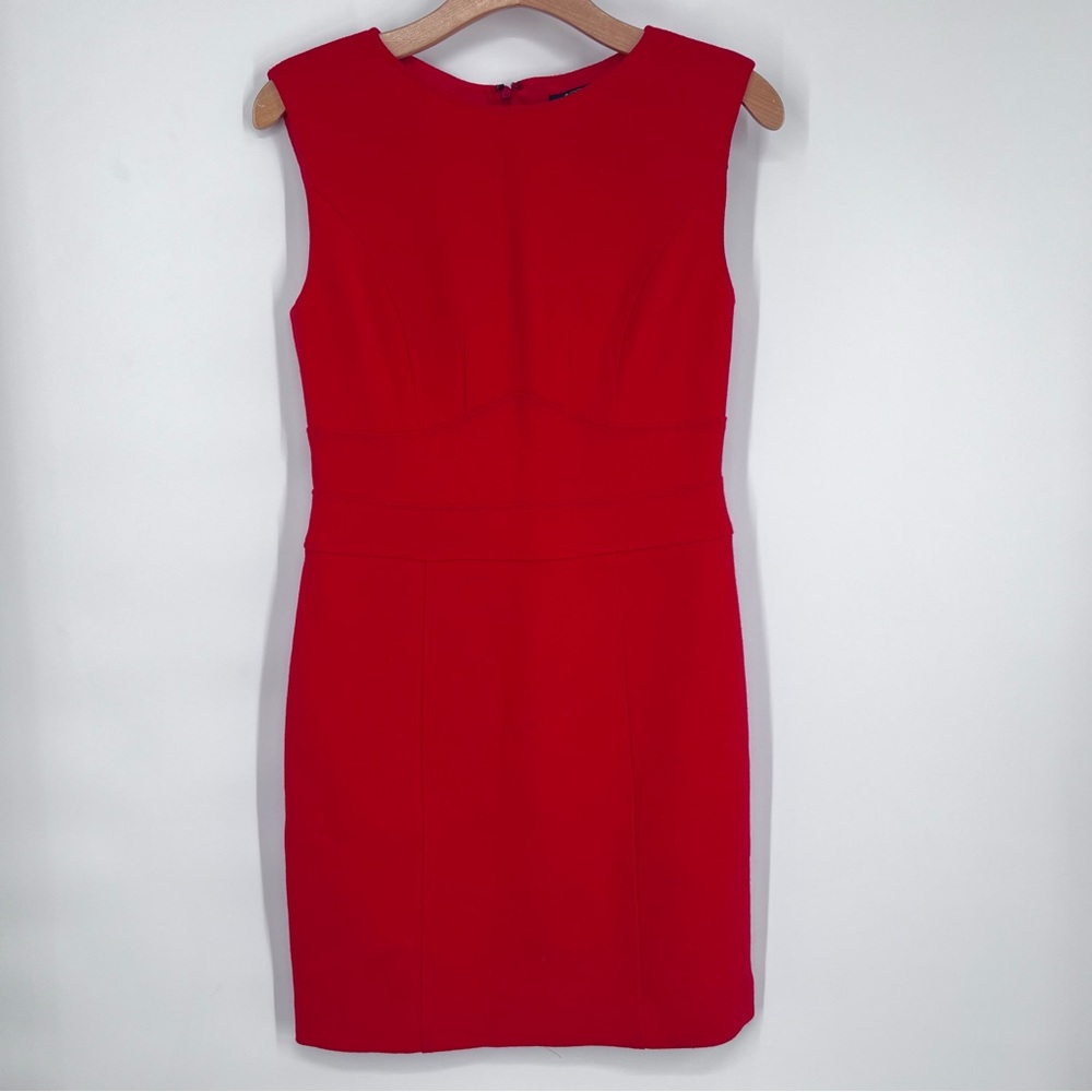 Brooks Brothers Red Wool Elbise Sleeveless Sheath Dress
